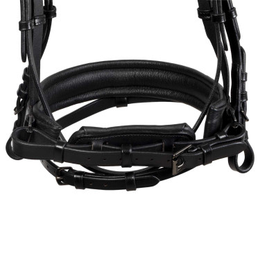 Equestro Elegant dressuurhoofdstel van leer Zwart