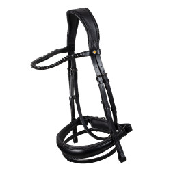 Equestro Diamond dressuurhoofdstel van leer Zwart