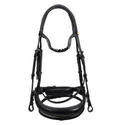 Equestro Diamond dressuurhoofdstel van leer Zwart