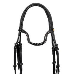 Equestro Diamond dressuurhoofdstel van leer Zwart