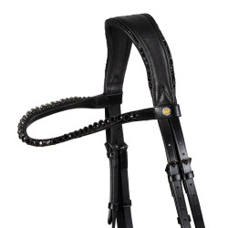 Equestro Diamond dressuurhoofdstel van leer Zwart