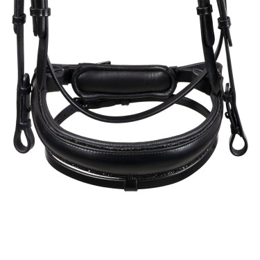 Equestro Diamond dressuurhoofdstel van leer Zwart