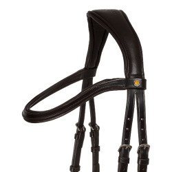 Comfitec anatomisch lederen Equestro hoofdstel Donkerbruin