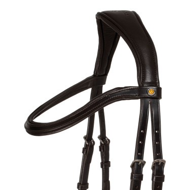 Comfitec anatomisch lederen Equestro hoofdstel Donkerbruin
