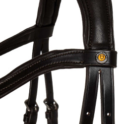 Comfitec anatomisch lederen Equestro hoofdstel Donkerbruin
