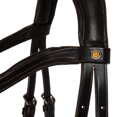 Comfitec anatomisch lederen Equestro hoofdstel Donkerbruin