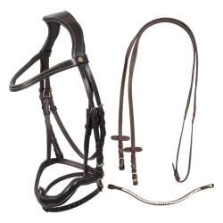 Anatomisch hoofdstel Equestro met gebogen neusriem Donkerbruin