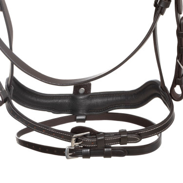 Anatomisch hoofdstel Equestro met gebogen neusriem Donkerbruin