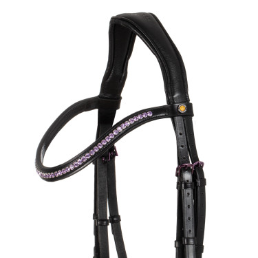 Anatomisch hoofdstel Equestro van leer Zwart
