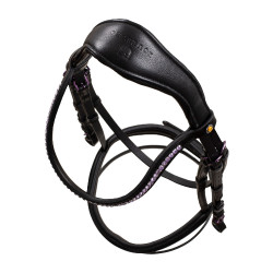 Anatomisch hoofdstel Equestro van leer Zwart