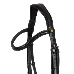 Anatomisch hoofdstel Equestro van leer Zwart