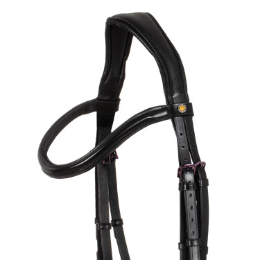 Anatomisch hoofdstel Equestro van leer Zwart
