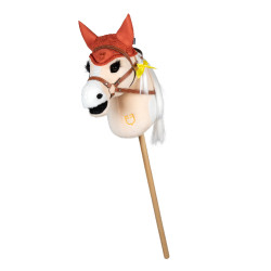 Oornet voor hobbyhorse Equestro Baksteenrood