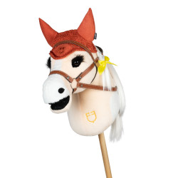 Oornet voor hobbyhorse Equestro Baksteenrood
