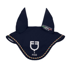 Oornetje Equestro x FISE met Italiaanse vlagbies Marineblazer Marineblauw