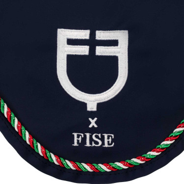 Oornetje Equestro x FISE met Italiaanse vlagbies Marineblazer Marineblauw