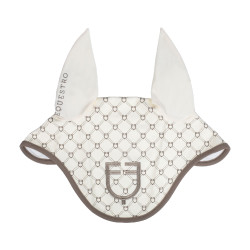 Equestro oornetje met monogramprint Antiek wit / walnoot Equestro oornetje met monogramprint Antiek wit / walnoot
