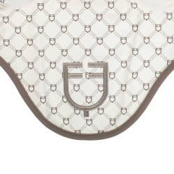 Equestro oornetje met monogramprint Antiek wit / walnoot Equestro oornetje met monogramprint Antiek wit / walnoot