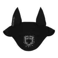 Equestro-oorkap van technische stof met logo in stras-steentjes Zwart Equestro-oorkap van technische stof met logo in stras-steentjes Zwart