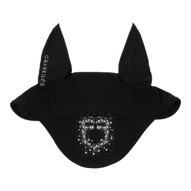 Equestro-oorkap van technische stof met logo in stras-steentjes Zwart / zwart Equestro-oorkap van technische stof met logo in stras-steentjes Zwart / zwart