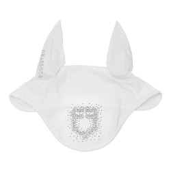 Equestro-oorkap van technische stof met logo in stras-steentjes Wit / wit