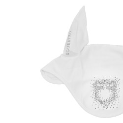 Equestro-oorkap van technische stof met logo in stras-steentjes Wit / wit