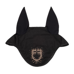 Equestro oornetje in technische stof met glinsterend logo Zwart Equestro oornetje in technische stof met glinsterend logo Zwart