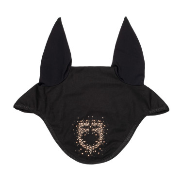 Equestro oornetje in technische stof met glinsterend logo Zwart Equestro oornetje in technische stof met glinsterend logo Zwart