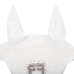 Equestro oornetje in technische stof met glinsterend logo Wit Equestro oornetje in technische stof met glinsterend logo Wit