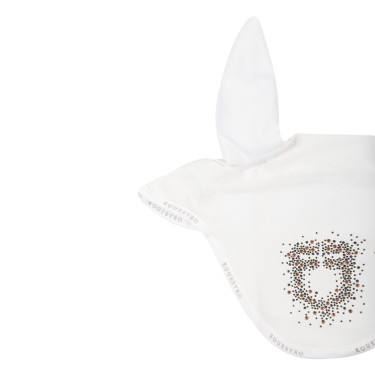 Equestro oornetje in technische stof met glinsterend logo Wit Equestro oornetje in technische stof met glinsterend logo Wit
