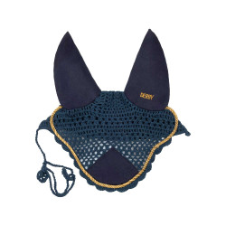Paardenoornet Derby van katoen Marine / goud / marine Marineblauw