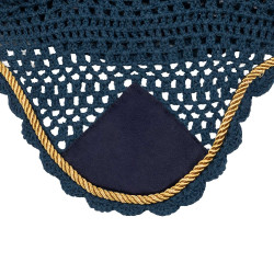 Paardenoornet Derby van katoen Marine / goud / marine Marineblauw