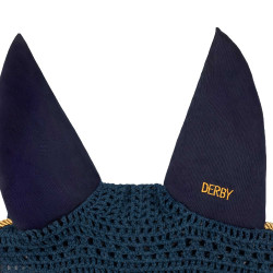 Paardenoornet Derby van katoen Marine / goud / marine Marineblauw