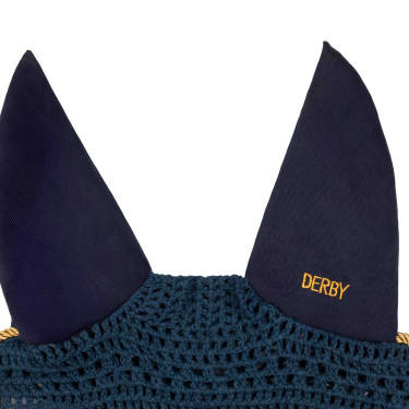 Paardenoornet Derby van katoen Marine / goud / marine Marineblauw