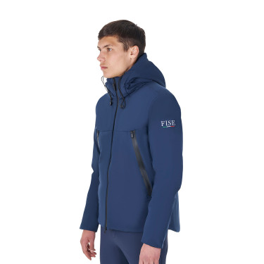 Heren waterdichte jas Equestro x FISE Marineblazer Marineblauw