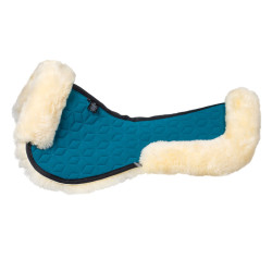 Equestro-schokdemper van technische stof met schapenvacht Petroleum / natuurlijk Blauw Equestro-schokdemper van technische stof met schapenvacht Petroleum / natuurlijk Blauw