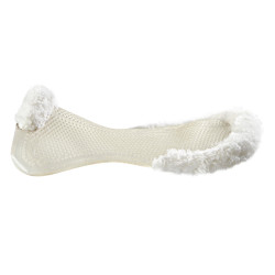 Acavallo Gel NS-S Classic-S halve vlak uitgesneden schokdemper Transparant / witte schapenvacht Acavallo Gel NS-S Classic-S halve vlak uitgesneden schokdemper Transparant / witte schapenvacht