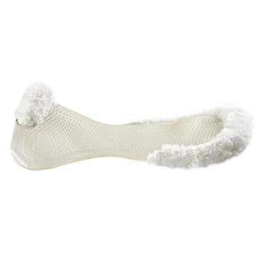 Acavallo Gel NS-S Classic-S halve vlak uitgesneden schokdemper Transparant / witte schapenvacht Acavallo Gel NS-S Classic-S halve vlak uitgesneden schokdemper Transparant / witte schapenvacht