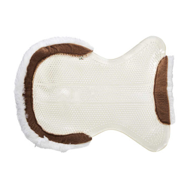 Acavallo Gel NS-S Classic-S halve vlak uitgesneden schokdemper Transparant / witte schapenvacht Acavallo Gel NS-S Classic-S halve vlak uitgesneden schokdemper Transparant / witte schapenvacht