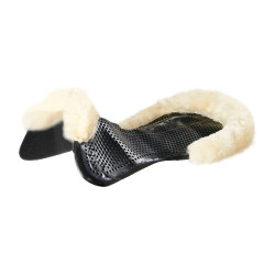 Acavallo Gel NS-S Classic-S vlak uitgesneden schokdemper Zwart / natuurlijk schapenwol Acavallo Gel NS-S Classic-S vlak uitgesneden schokdemper Zwart / natuurlijk schapenwol