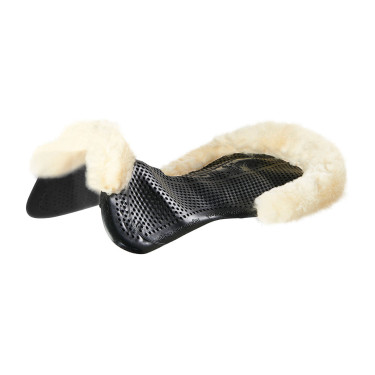 Acavallo Gel NS-S Classic-S vlak uitgesneden schokdemper Zwart / natuurlijk schapenwol Acavallo Gel NS-S Classic-S vlak uitgesneden schokdemper Zwart / natuurlijk schapenwol