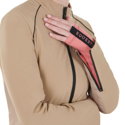 Dames softshell jas in gewatteerde technische stof Equestro Wierook Beige