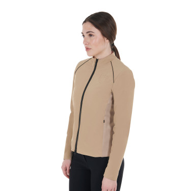 Dames softshell jas in gewatteerde technische stof Equestro Wierook Beige