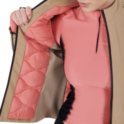 Dames softshell jas in gewatteerde technische stof Equestro Wierook Beige