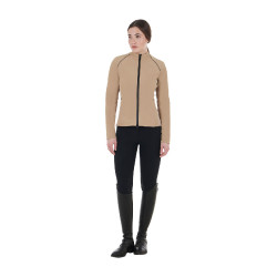 Dames softshell jas in gewatteerde technische stof Equestro Wierook Beige
