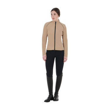 Dames softshell jas in gewatteerde technische stof Equestro Wierook Beige