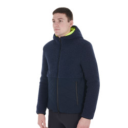 Waterdichte herenjas met inzetstukken van Teddy Equestro-stof Marineblazer Marineblauw Waterdichte herenjas met inzetstukken van Teddy Equestro-stof Marineblazer Marineblauw