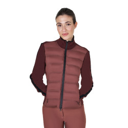 Equestro damesjas van nylon en breiwerk met ritssluiting Bruin