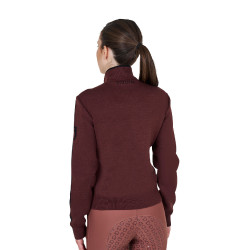 Equestro damesjas van nylon en breiwerk met ritssluiting Bruin