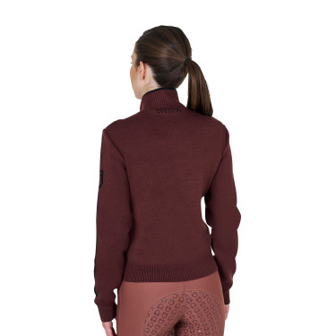 Equestro damesjas van nylon en breiwerk met ritssluiting Bruin